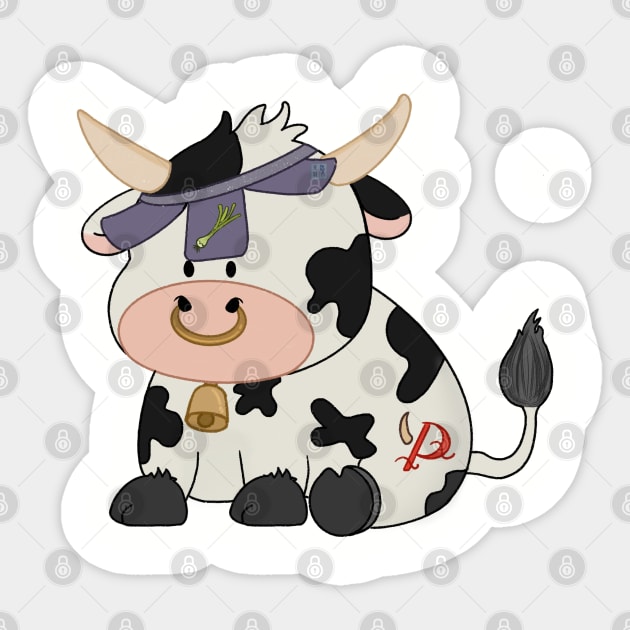 Milky the Cow Warrior Sticker by KooKooPerd